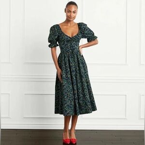 Hill House Ophelia Midnight Garden Floral Midi Dress